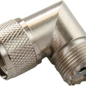 Cellink AD259RA right-angle UHF adaptor with PL259 male plug to SO239 female socket for compatible radio, antenna and coaxial cable installations.