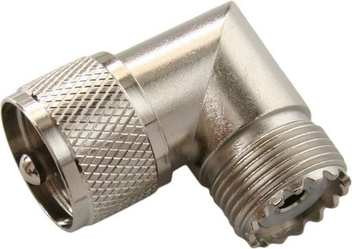Coax PL259 Male to SO238 Female  Right Angle Adaptor