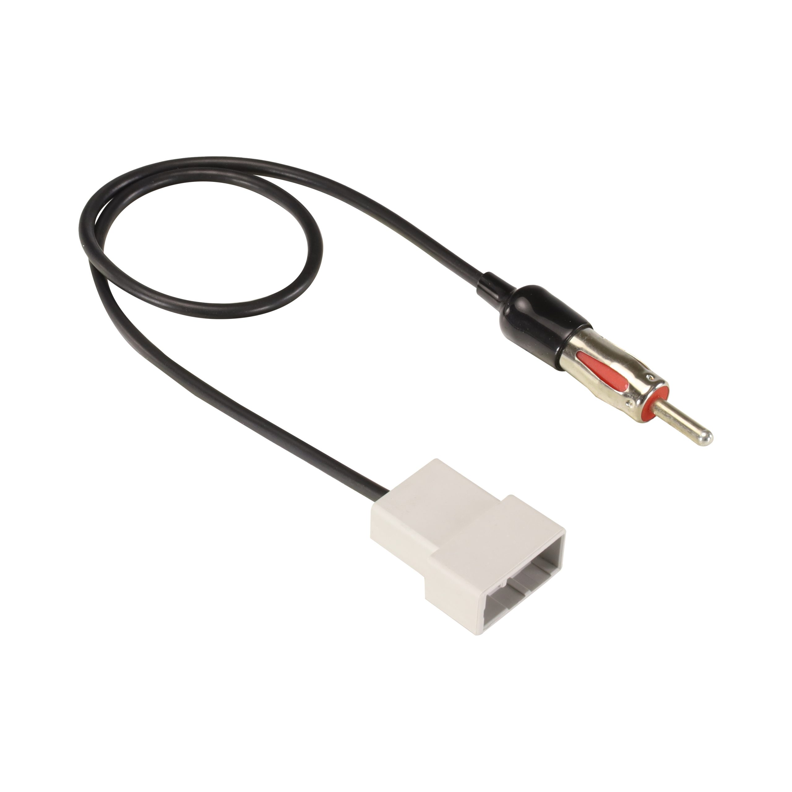 Aerpro APA52 head unit antenna adapter for Subaru vehicles, connecting the factory antenna plug to a compatible aftermarket radio.