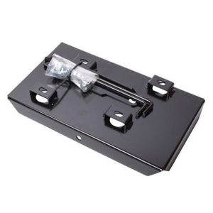 Roadsafe BT045BLACK black powder-coated battery tray for Toyota LandCruiser 200 Series V8 models from 2016 onward.