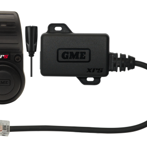 GME XRS-BT1 Bluetooth interface module and wireless PTT kit for XRS-330C, XRS-370C and XRS-390C radios, with steering wheel clamp, IP67 PTT button and wired pillar microphone.