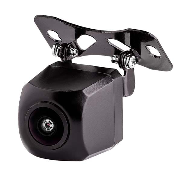 Neltronics CCD-HD17H hybrid mini box reverse camera with 1/4-inch CMOS sensor, switchable 720p AHD or 700 TVL output, 170° viewing angle, adjustable tilt and IP67 waterproof housing.
