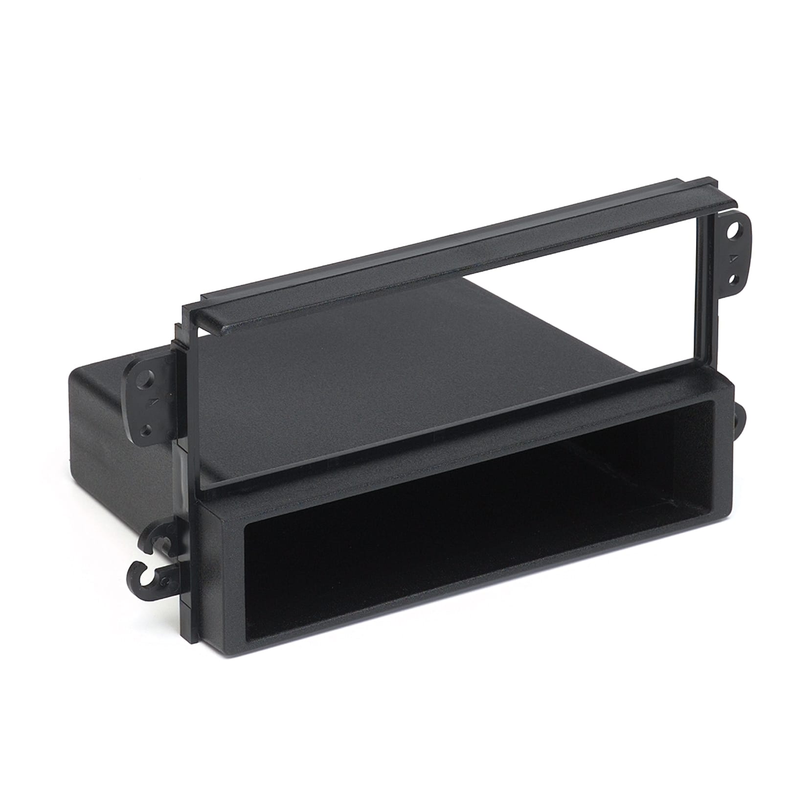 Aerpro FP998800 single DIN facia kit with moulded fascia plate and storage pocket for ISO-mount aftermarket radios in selected Daewoo Lanos, Leganza and Nubira models.