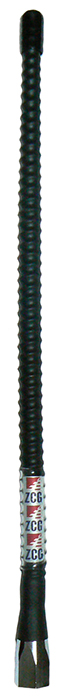 ZCG Scalar M99RT-148-HD 310mm black VHF high-band helical whip antenna for 148–174MHz, with 2.1dBi gain, 25W power handling and 5/16"-26 brass female thread.