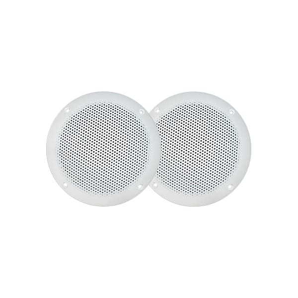 AXIS MA600W 6-inch white waterproof marine speakers with ultra-slim full-range design, IP65 weather protection, 60W peak power and UV- and saltwater-resistant construction.