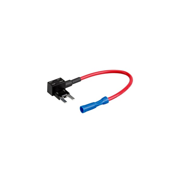 Axis MBFT-5 mini blade fuse tap 5-pack with 16GA cable, pluggable mini fuse holder and 25A maximum combined rating for adding accessory circuits.