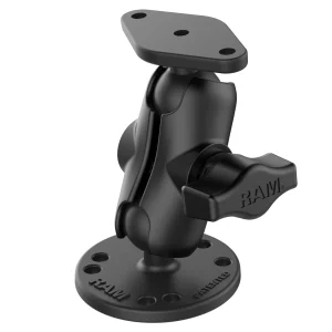 RAM® RAM-B-138U-A short double ball drill-down mount with 1-inch B Size balls, AMPS round base and diamond plate adapter.