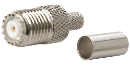 Cellink S259-58 mini-UHF socket connector for RG58 coaxial cable.