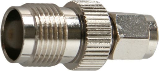 Daichi SMA150 RF adaptor with SMA male plug to TNC female socket for connecting compatible radio, antenna and coaxial cable equipment.