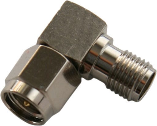Coax SMA Male to SMA Female Right-Angle Adaptor
