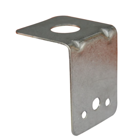 RFI TLM-3 1.5mm stainless steel L-shaped guard mount antenna bracket with 16mm hole and two self-drilling screws.