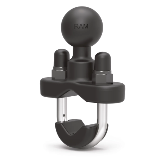 RAM Mounts RAM-B-231U B Size handlebar U-bolt base with 1-inch rubber ball for 0.5- to 1-inch rails, handlebars and compatible RAM socket arms.