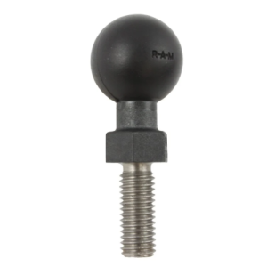 RAM Mounts RAP-B-379U-M10-JD1 Tough-Ball with 1-inch B Size rubber ball and M10-1.5 x 25mm male threaded stud for compatible RAM double socket arms.