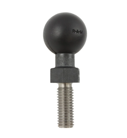 RAM Mounts RAP-B-379U-M10-JD1 Tough-Ball with 1-inch B Size rubber ball and M10-1.5 x 25mm male threaded stud for compatible RAM double socket arms.