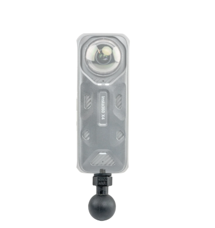 RAM Mounts RAP-B-379U-252025-RW Tough-Ball adapter for Insta360 with 1-inch B Size rubber ball, 1/4"-20 x 0.25" threaded post and rubber washer for adjustable mounting.