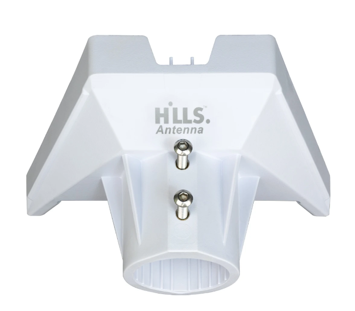 Hills MAS-HI-00011 Starlink pole adaptor for Gen 3 V4 dish, fitting 32–50mm poles with 20° tilt, UV-resistant construction and included mounting hardware.