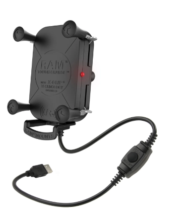 RAM:BKT: 5″ X-Grip USB W/less 15W Chrg