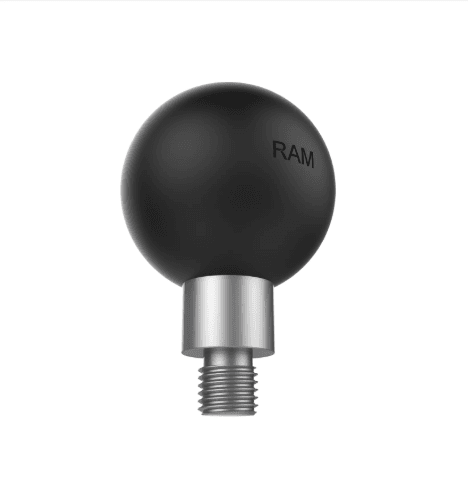 RAM Mounts RAM-349U C Size ball adapter with 1.5-inch rubber ball and M10 x 1.25 threaded post for compatible RAM mounting systems.