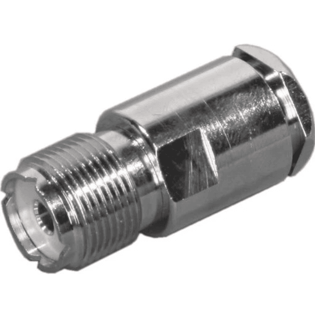 IL259-213 inline UHF coaxial connector for RG213 cable, designed for compatible radio and antenna cable installations.