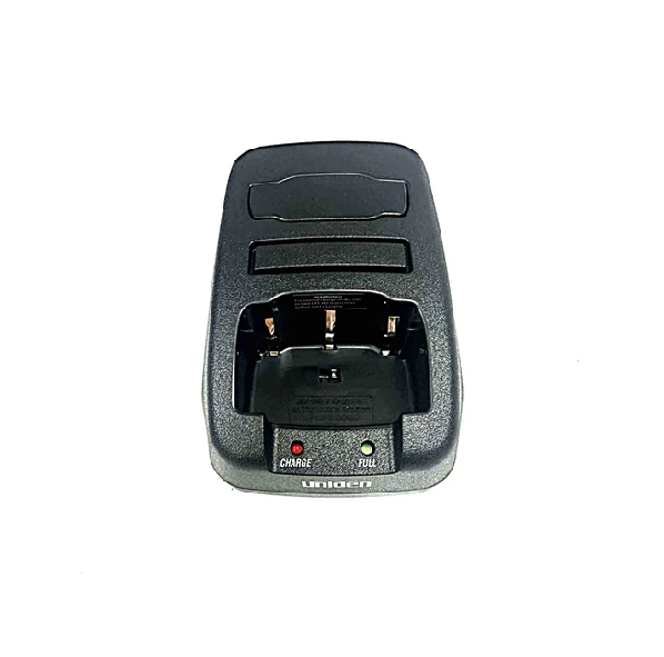 Uniden DT850 8718023 single desktop charging cradle for UH850S, UH850S-2TP and UH835S handheld UHF CB radios, with AC adaptor sold separately.