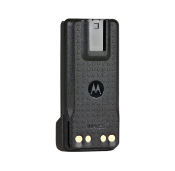 Motorola PMNN4544A IMPRES 2450mAh high-capacity lithium-ion battery with IP68 submersible protection, designed for compatible Motorola handheld radios and IMPRES charging systems.