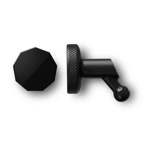 Garmin 010-12530-00 low-profile magnetic dash cam mount with adhesive base and 8.55mm ball joint for quick attachment and removal of compatible Garmin Dash Cams.
