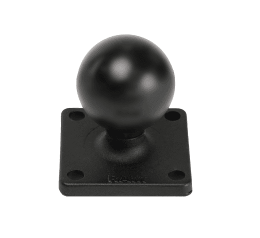 RAM Mounts RAM-202U-22 C Size ball base with 1.5-inch rubber ball, 2 x 2-inch plate and 1.5 x 1.5-inch four-hole mounting pattern.