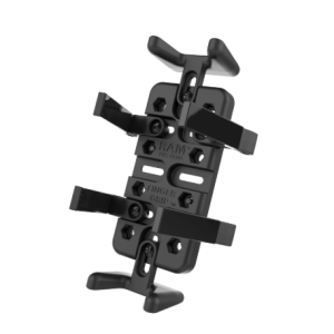 RAM Mounts RAM-HOL-UN4U Finger-Grip universal holder with flexible rubber-coated fingers, optional top and bottom supports and AMPS mounting patterns for GPS, handheld radios, phones and speakers.