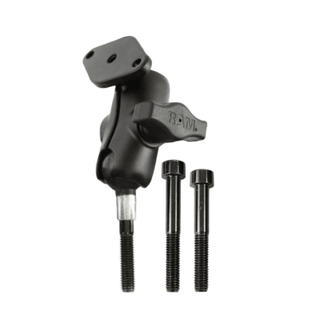 RAM® Motorcycle Handlebar Clamp Mount with B-Size Diamond Plate, Short Arm and M8 Bolts (RAM-B-186U-A)