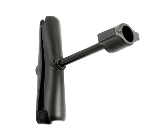 RAM Mounts RAM-B-201U-C-ALA1 B Size long double socket arm with retention knob, dual 1-inch ball sockets and spring-loaded adjustment for secure positioning and easy viewing-angle changes.