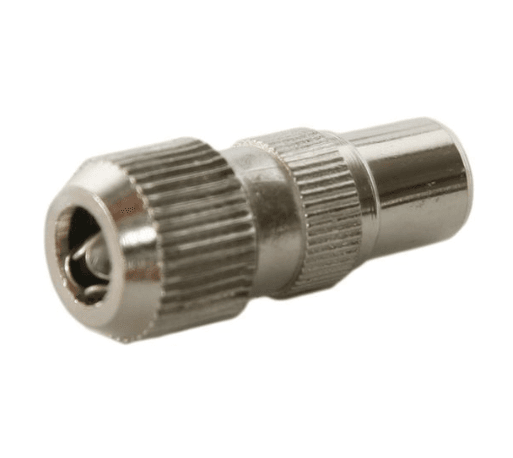 Pro2 P540 PAL plug and socket connector with screw terminals and metal barrel for compatible TV antenna and RF coaxial cable connections.