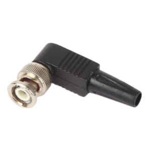 Daichi P653 right-angle BNC screw-terminating plug for RG58 and RG59 coaxial cable, designed for compatible RF and antenna cable installations.