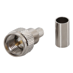 Cellink M259-58 mini UHF crimp plug for RG58 coaxial cable, designed for compatible RF, radio and antenna cable installations.