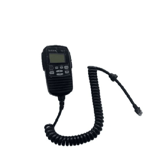 Uniden RM770 remote LCD speaker microphone with coiled cord for UH7740NB, UH7750NB, UH7760NB, UH5045 and UH5060 UHF CB radios.