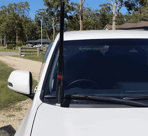 GMF4x4 BB-009D UHF antenna bonnet bracket for the driver side of Toyota Prado 150 2012-on and Lexus GX 460 2016-on vehicles.
