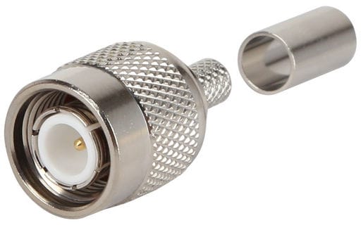 Cellink TNC28 male crimp connector for RG58 coaxial cable.