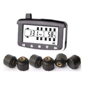 AXIS TPMS6H heavy vehicle tyre pressure monitoring system with six external sensors, LCD monitor and support for up to 22 tyres.