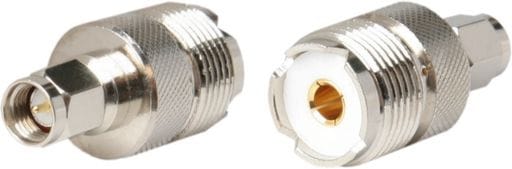 Cellink AD312 RF adaptor with SMA male plug to SO239 UHF female socket for connecting compatible radio, antenna and coaxial cable equipment.