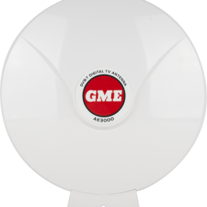 GME AE3000 280mm omnidirectional active DVB-T digital TV antenna with 20dBi gain for marine and vehicle use.