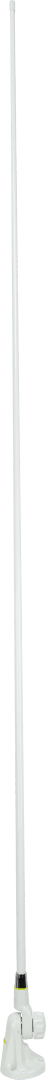 GME AE346V 1800mm white marine VHF antenna with fibreglass radome, ground-independent design, fold-down base, removable whip, 5m lead and FME-to-PL259 adaptor.