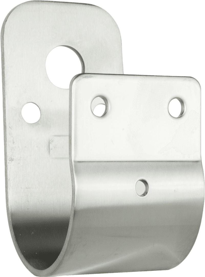 GME MB103SS 50mm wrap-around bullbar antenna bracket made from 3mm stainless steel with a natural stainless finish for compatible vehicle antenna installations.