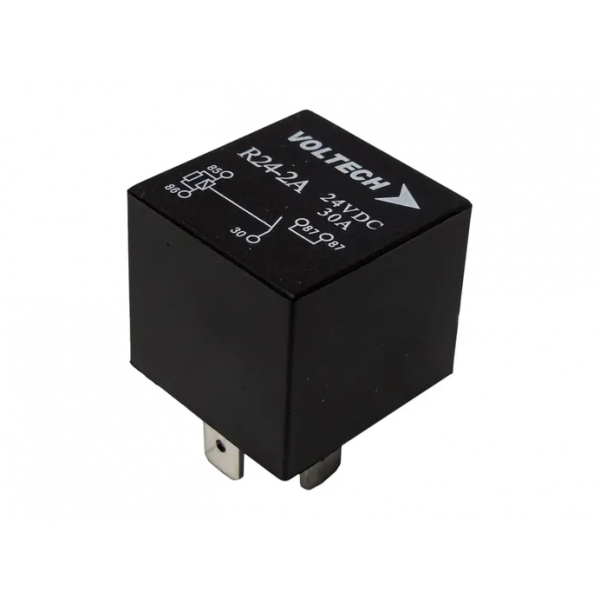 Voltech R24-2A mini 24V 30A 5-pin normally open automotive relay.